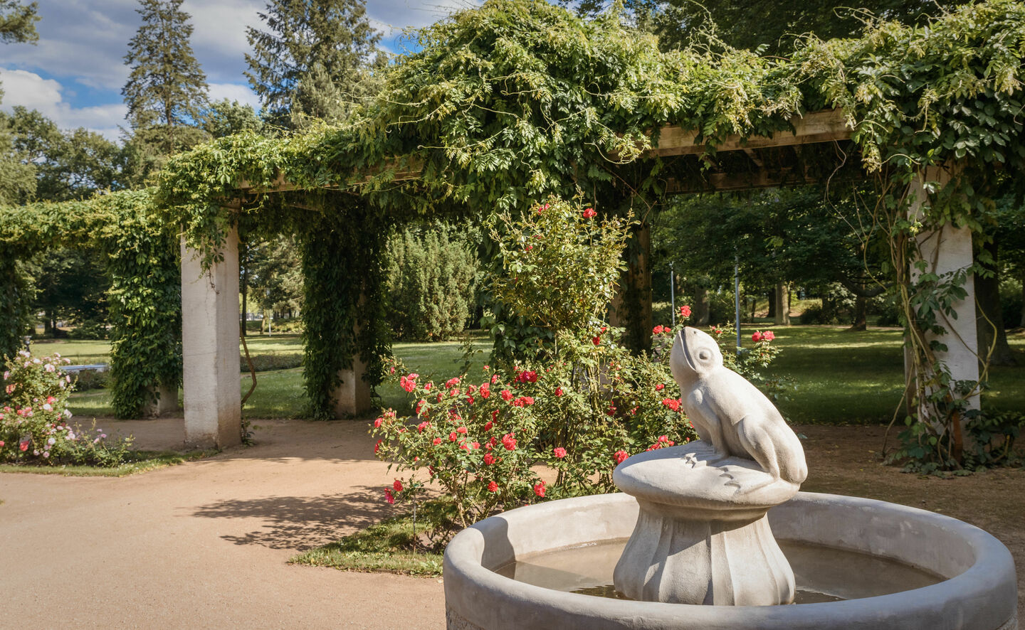 Froschbrunnen im Pergolenhof, Foto: Rico Hofmann